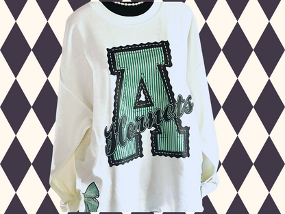 Prepster Letter Side-Bow Sweatshirt  | Any Team • Any Color Combination