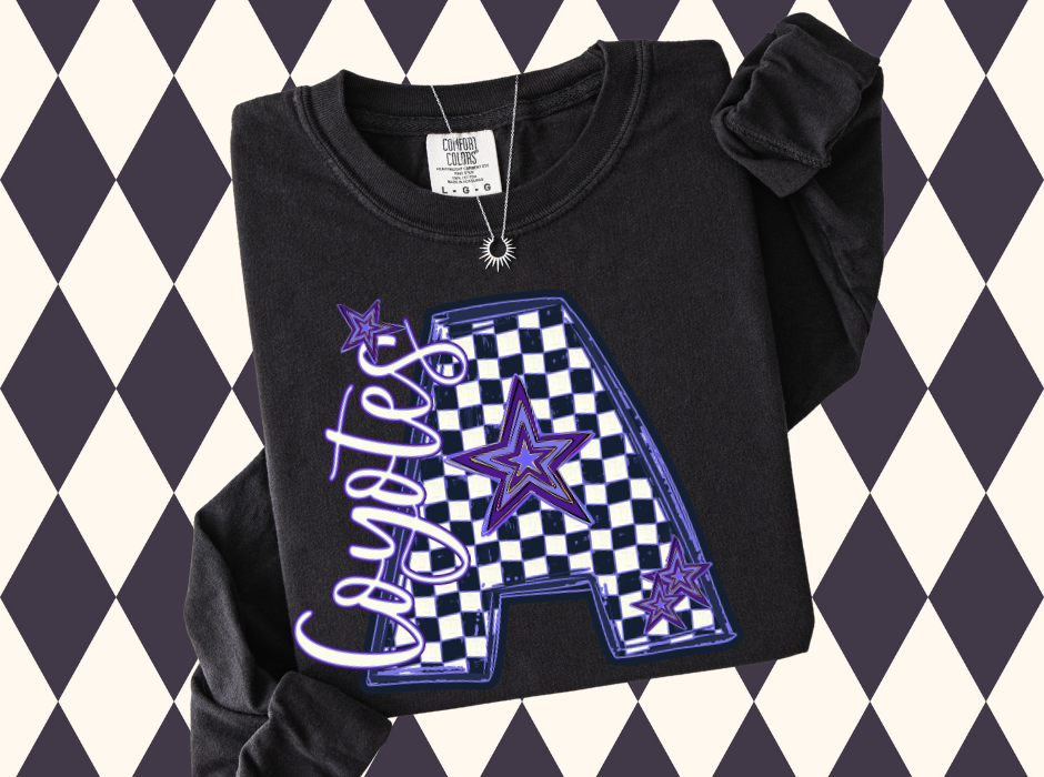 The Game-Day Game-Changer: Custom Checkered Initial Sweatshirt • T-Shirt