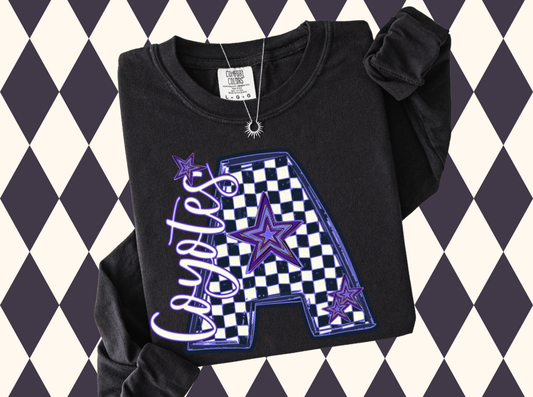 The Game-Day Game-Changer: Custom Checkered Initial Sweatshirt • T-Shirt