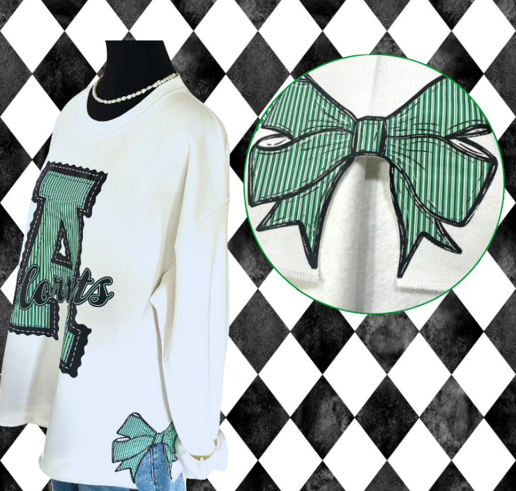 Prepster Letter Side-Bow Sweatshirt  | Any Team • Any Color Combination