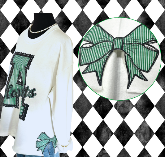 Prepster Letter Side-Bow Sweatshirt  | Any Team • Any Color Combination