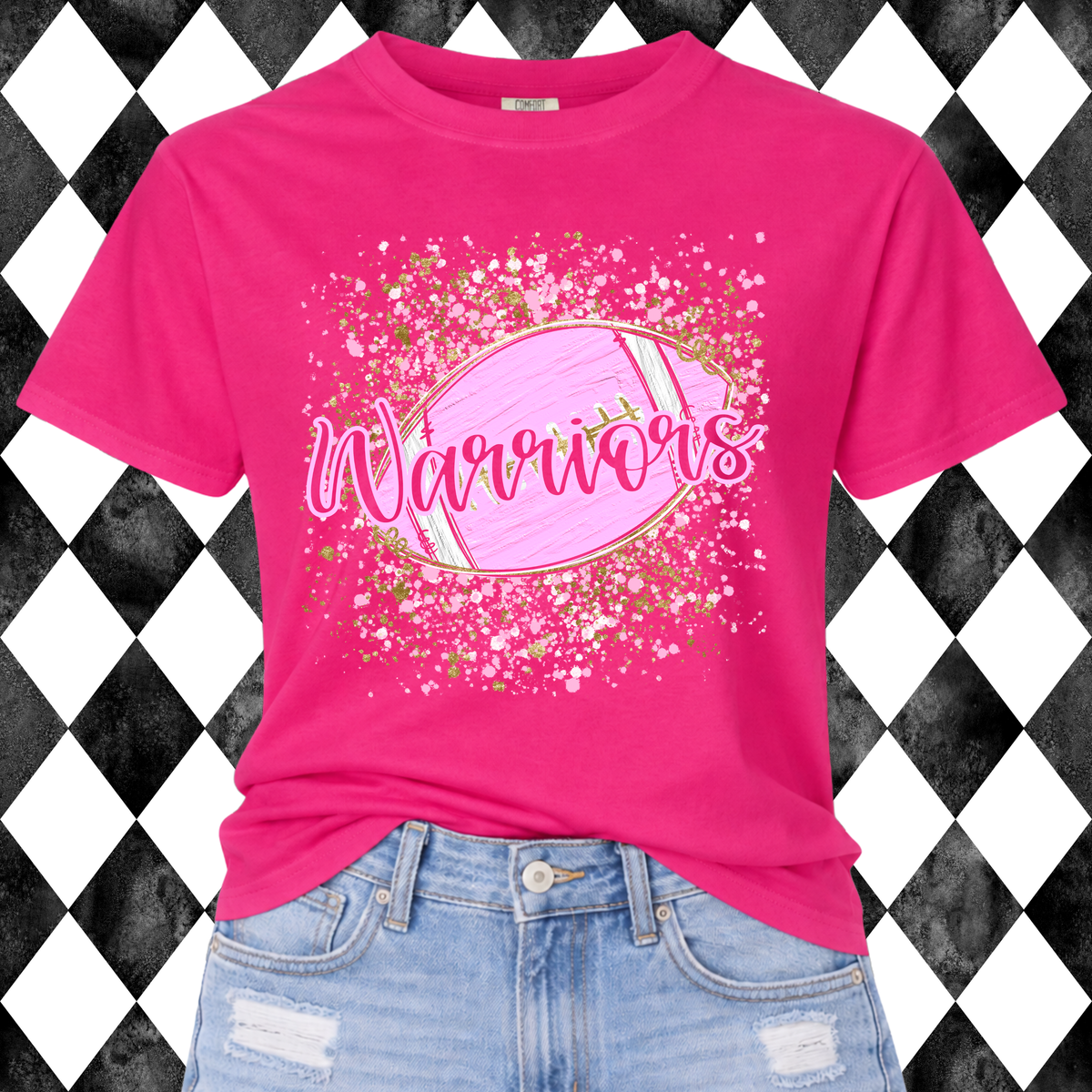 Pink Out Football Splatter Mascot