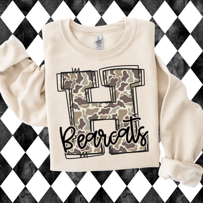 Camo Doodle Mascot T-Shirt • Sweatshirt | Any Letter • Any Mascot