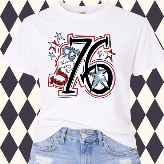1776 Bold Star Patriotic T-Shirt • Adult & Youth Sizes Available