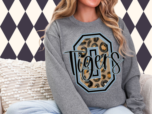 Leopard Varsity Letter with Script Sweatshirt