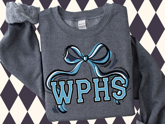 Flowy Bow Spirit Sweatshirt or T-Shirt | Any School/Team/Mascot • Any Color