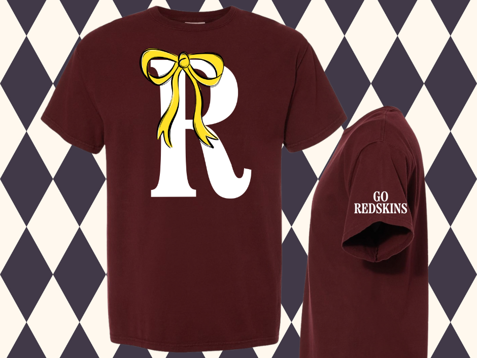 The Grand Monogram Bow T-Shirt | Any Letter • Any Mascot