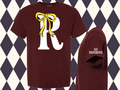 The Grand Monogram Bow T-Shirt | Any Letter • Any Mascot