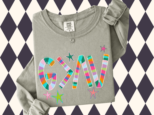 God Is Greater Than the Highs and Lows T-Shirt - Long-Sleeved • Short-Sleeved | Faith-Based Apparel