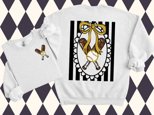 Framed Triple Play Baseball, Bats, and Bows T-Shirt • Sweatshirt