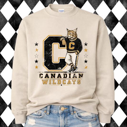 Retro Varsity Mascot Sweatshirt | Any Mascot • Any Color