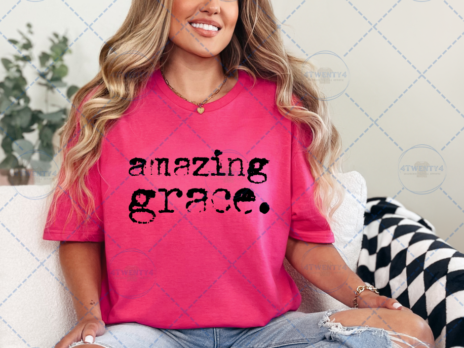 Typeset Amazing Grace T-Shirt • Sweatshirt - Faith Based Shirt | Christian Spirit Wear | Bold Faith • Simple Truth • Minimalist