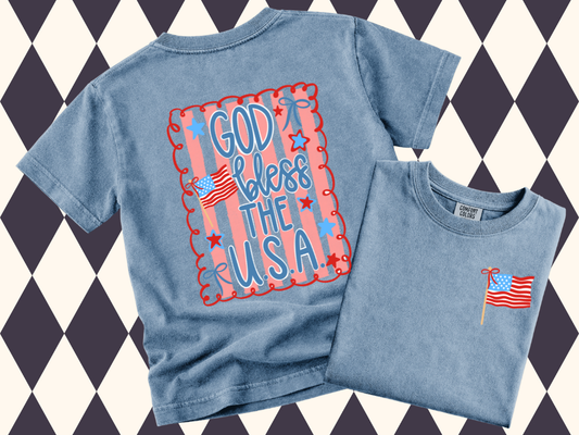 Grandstand God Bless America T-Shirt | Youth•Adult Sizes Available | Patriotic • 4th of July