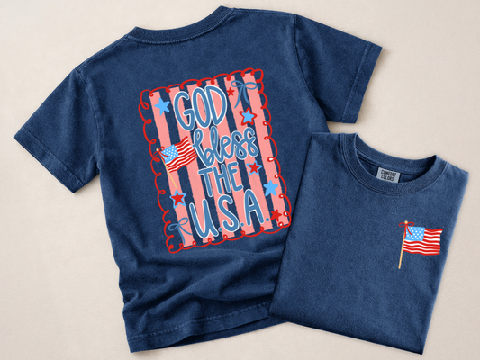 Grandstand God Bless America T-Shirt | Youth•Adult Sizes Available | Patriotic • 4th of July
