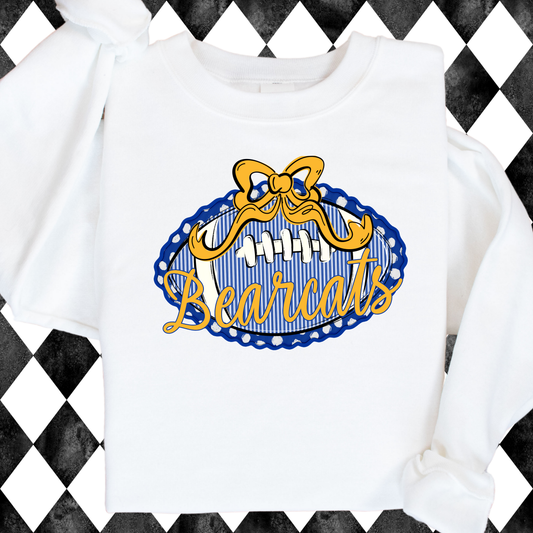 Prepster Football & Bow T-Shirt • Sweatshirt | Any Color Combo • Any Mascot