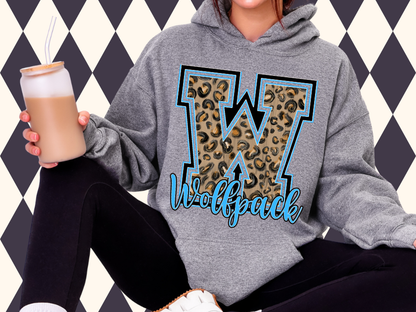 Leopard Varsity Letter with Script Sweatshirt