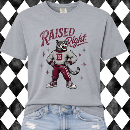 Retro Raised Right Custom Mascot Graphic Tee