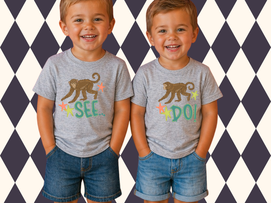 Monkey See/Monkey Do Duo T-Shirts | Toddler • Youth Sizes Only