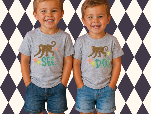 Monkey See/Monkey Do Duo T-Shirts | Toddler • Youth Sizes Only