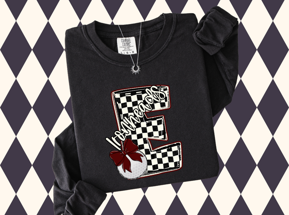 The Game-Day Game-Changer: Custom Checkered Initial Sweatshirt • T-Shirt