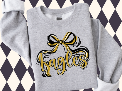 Flowy Bow Spirit Sweatshirt or T-Shirt | Any School/Team/Mascot • Any Color
