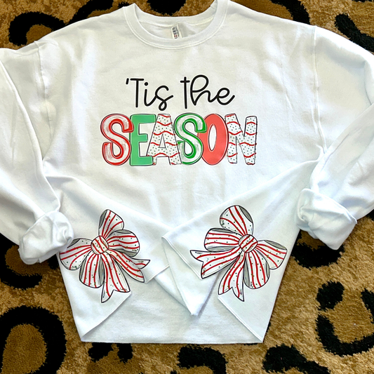 'Tis the Season Side Bow Cutout Sweatshirt