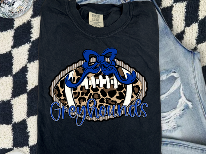 Prepster Leopard Football Bow T-Shirt • Sweatshirt | Any Mascot