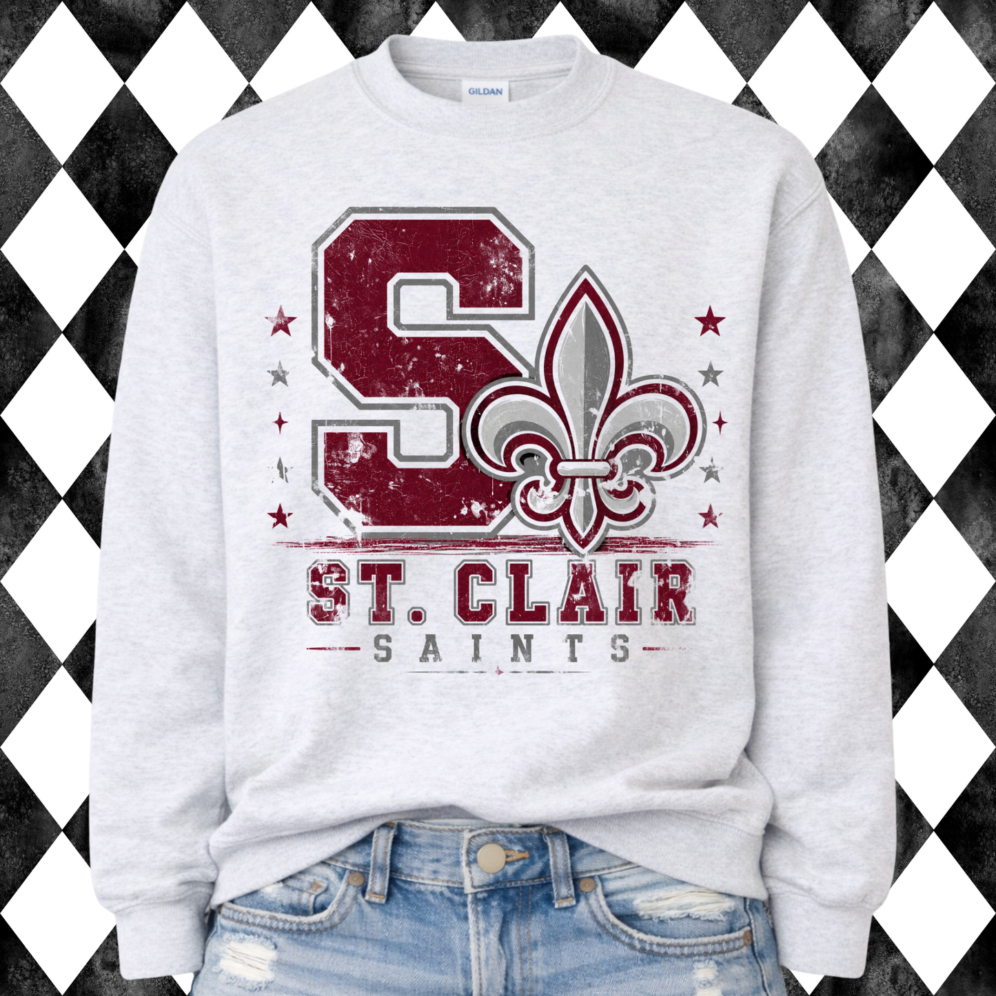 Retro Varsity Mascot Sweatshirt | Any Mascot • Any Color