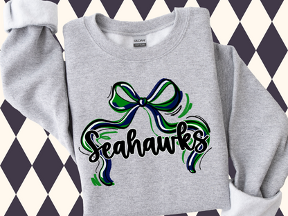 Flowy Bow Spirit Sweatshirt or T-Shirt | Any School/Team/Mascot • Any Color