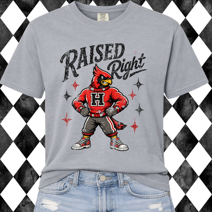 Retro Raised Right Custom Mascot Graphic Tee