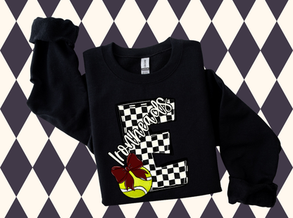 The Game-Day Game-Changer: Custom Checkered Initial Sweatshirt • T-Shirt