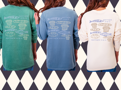 Loaves and Fishes T-Shirt | Short-Sleeved • Long-Sleeved | Matthew 14:16-21 Scripture| Christian Apparel