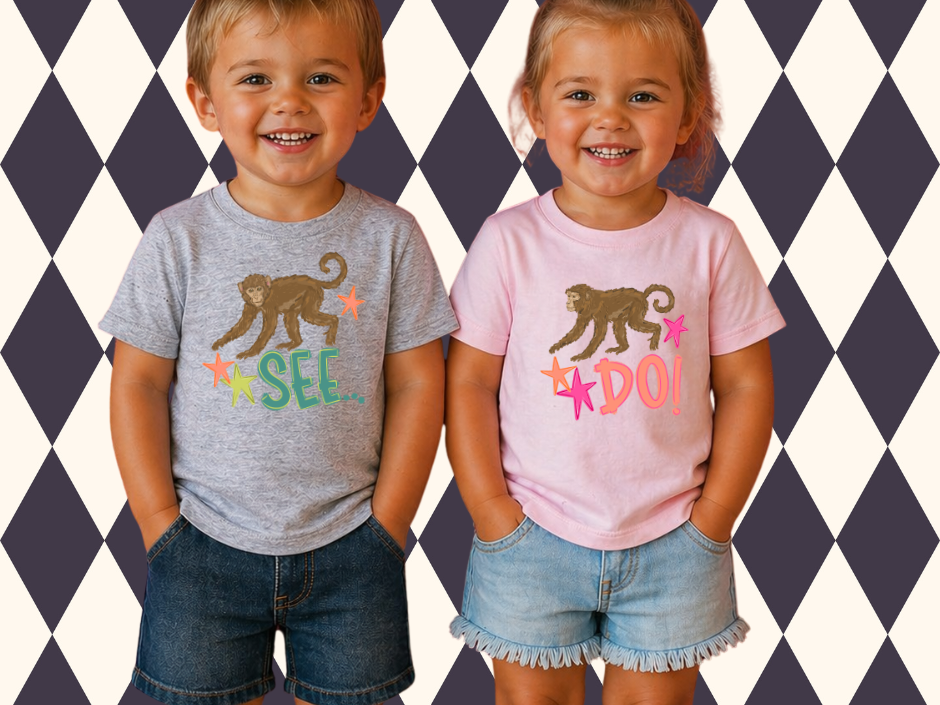 Monkey See/Monkey Do Duo T-Shirts | Toddler • Youth Sizes Only