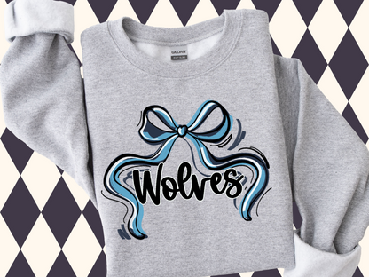 Flowy Bow Spirit Sweatshirt or T-Shirt | Any School/Team/Mascot • Any Color