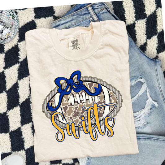 Prepster Camo Football Bow T-Shirt • Sweatshirt | Any Mascot