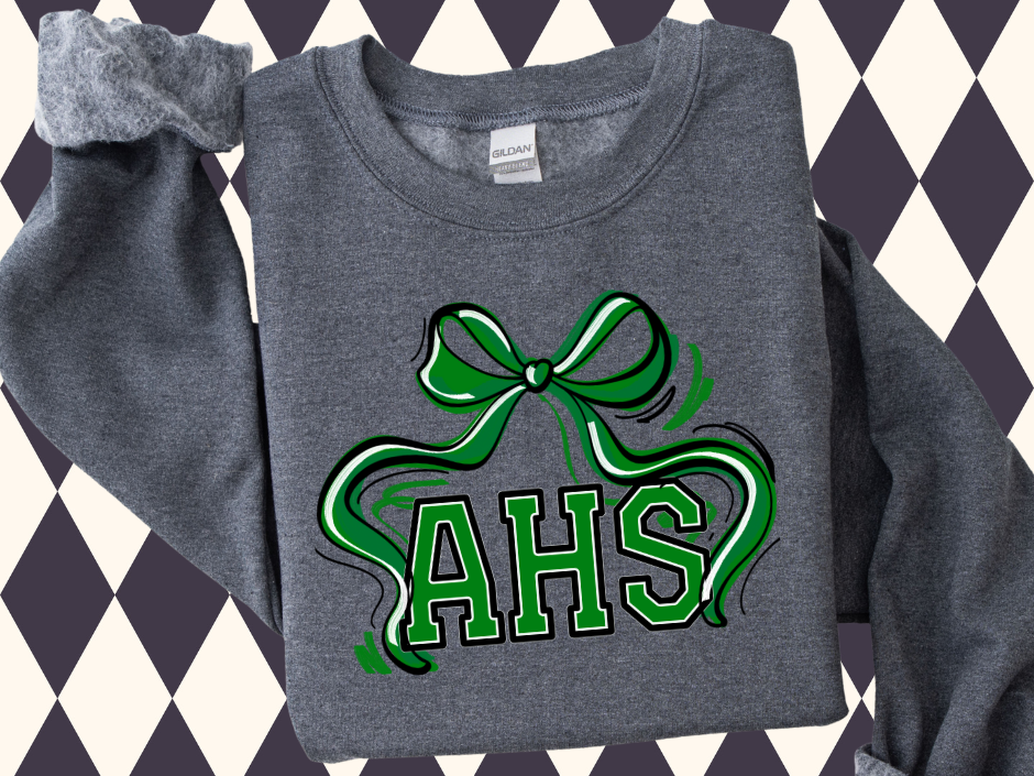 Flowy Bow Spirit Sweatshirt or T-Shirt | Any School/Team/Mascot • Any Color