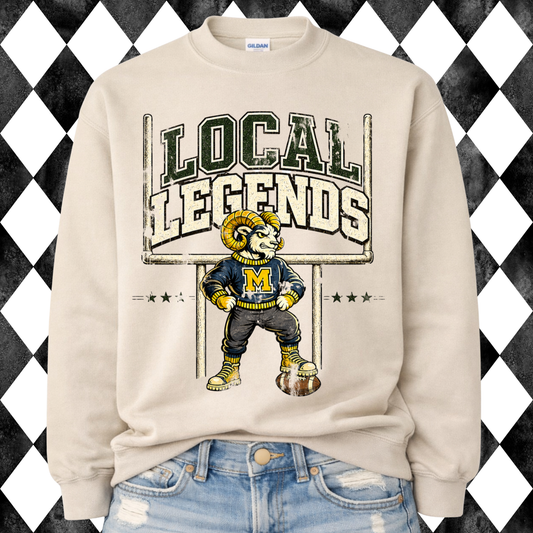 Retro Local Legends Sweatshirt | Any Mascot • Any Color