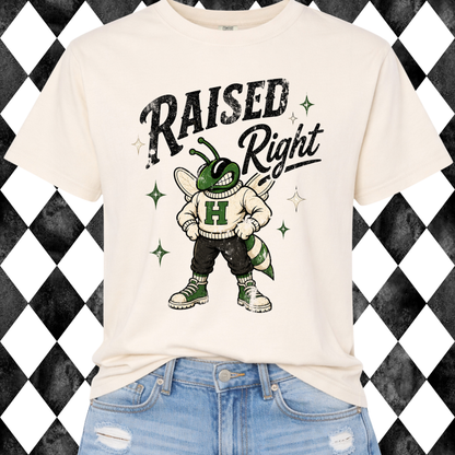Retro Raised Right Custom Mascot Graphic Tee