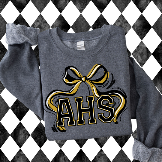 Flowy Bow Spirit Sweatshirt or T-Shirt | Any School/Team/Mascot • Any Color