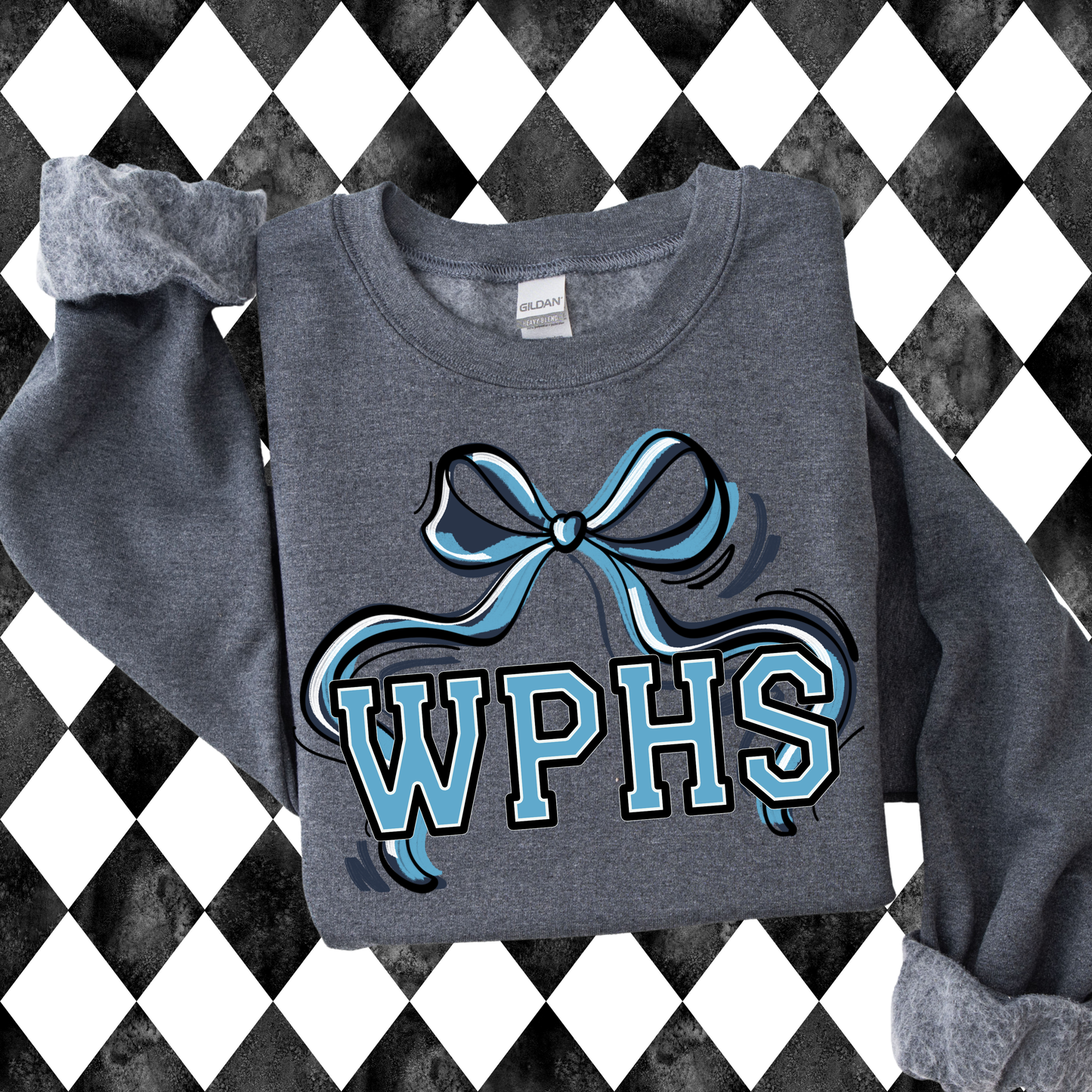 Flowy Bow Spirit Sweatshirt or T-Shirt | Any School/Team/Mascot • Any Color