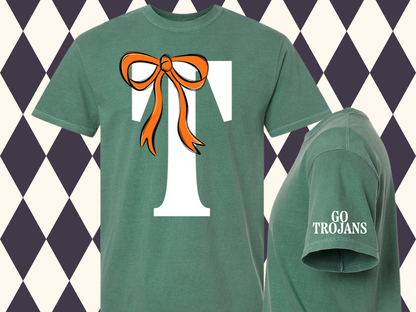 The Grand Monogram Bow T-Shirt | Any Letter • Any Mascot