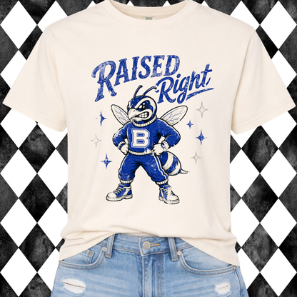 Retro Raised Right Custom Mascot Graphic Tee