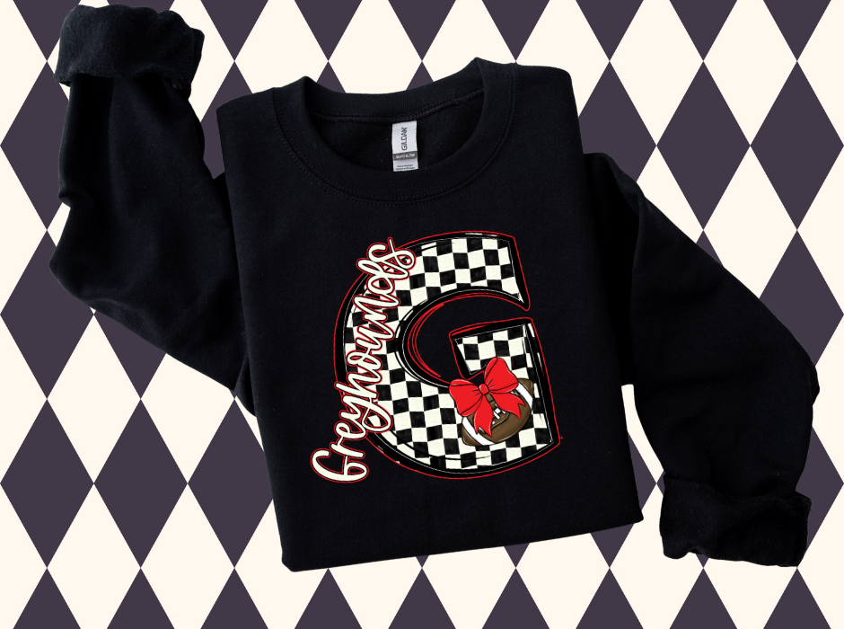 The Game-Day Game-Changer: Custom Checkered Initial Sweatshirt • T-Shirt