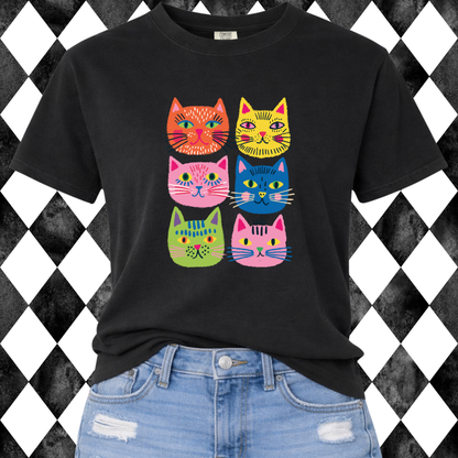 Cool Cat Grid T-Shirt | Adult • Youth Sizes Available