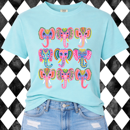 Mosaic Elephant Parade T-Shirt  | Adult • Youth Sizes Available
