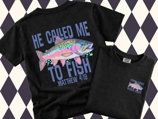 He Called Me to Fish – Matthew 4:19 T-Shirt 🐟| Youth•Adult Sizes Available
