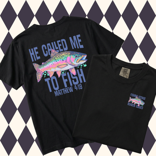 He Called Me to Fish – Matthew 4:19 T-Shirt 🐟| Youth•Adult Sizes Available