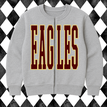 Team Spirit Sideline Raw Split Cardigan Sweatshirt | Any Mascot • Any Color