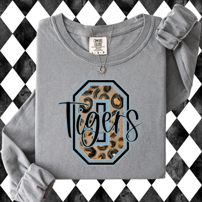 Leopard Varsity Letter with Script Sweatshirt