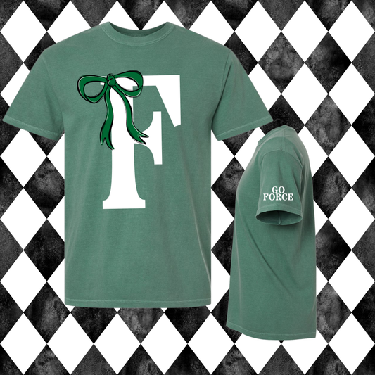 The Grand Monogram Bow T-Shirt | Any Letter • Any Mascot